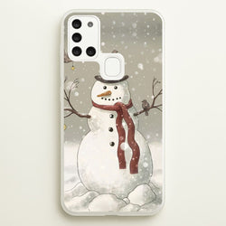 Christmas Snowman Drawing  -  Phone Case for Galaxy A21s