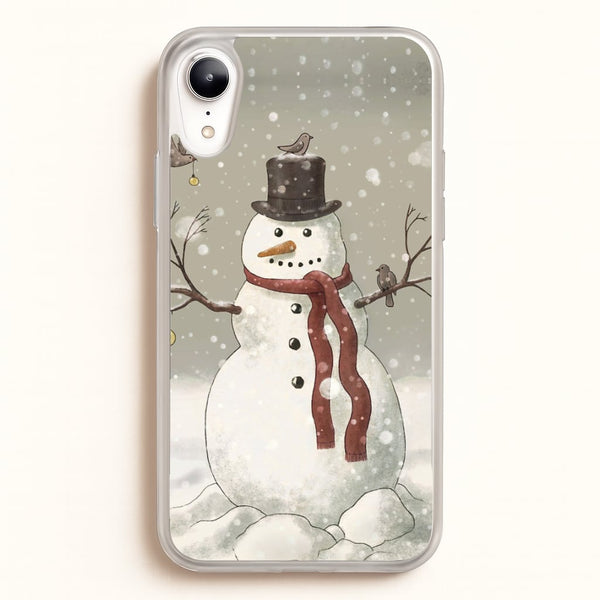 Christmas Snowman Drawing  -  Phone Case for iPhone XR