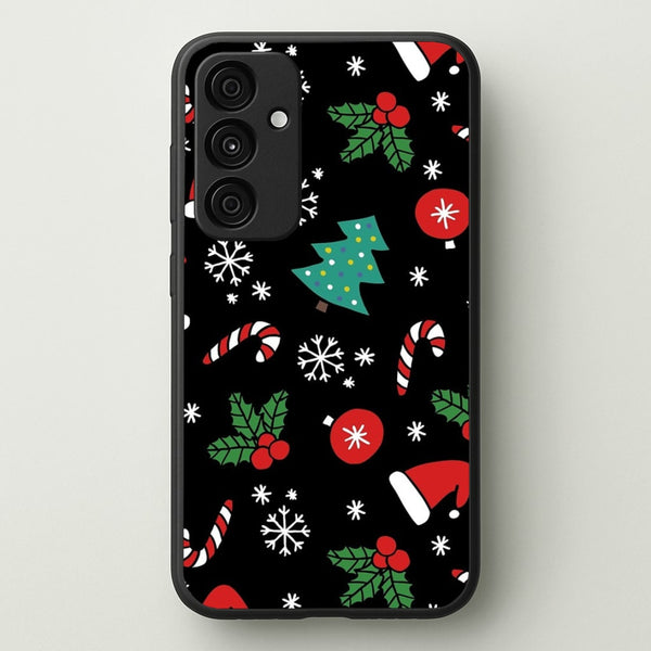 Christmas Objects Pattern  -  Phone Case for Galaxy A55