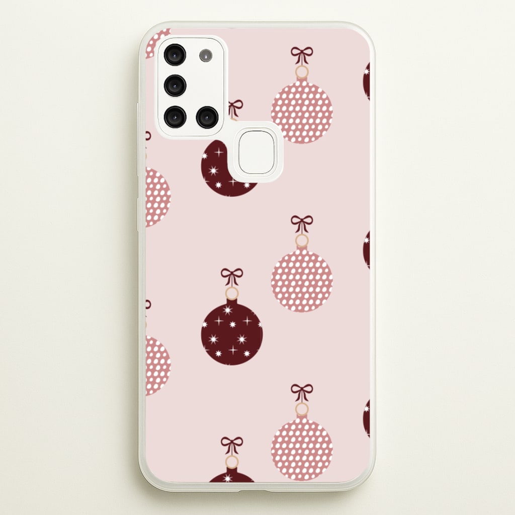 Christmas Bauble Pattern  - Christmas Phone Case for Galaxy A21s