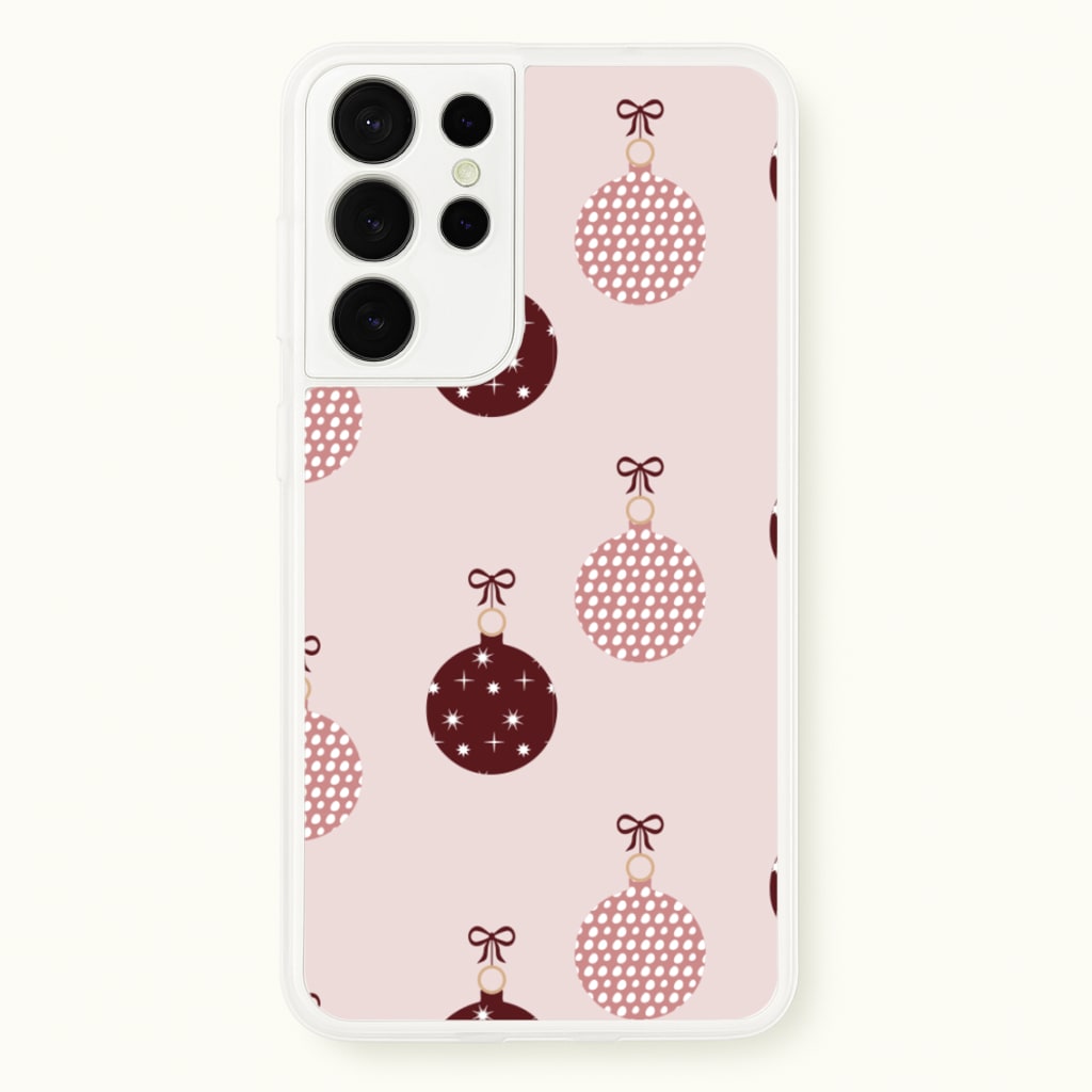 Christmas Bauble Pattern  - Christmas Phone Case for Galaxy S21 Ultra