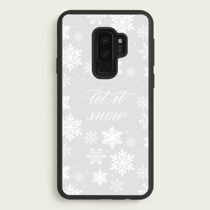 Let It Snow Christmas Pattern  - Christmas Phone Case for Galaxy S9 Plus