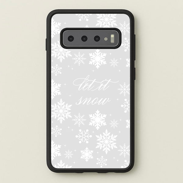 Let It Snow Christmas Pattern  - Christmas Phone Case for Galaxy S10