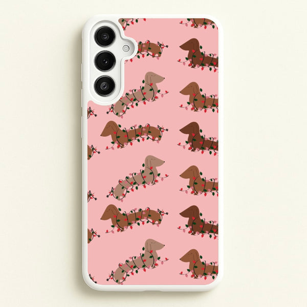 Dachshund Christmas Pattern  - Christmas Phone Case for Galaxy A34