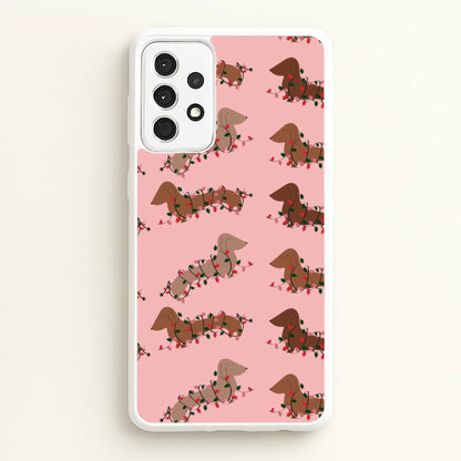 Dachshund Christmas Pattern  - Christmas Phone Case for Galaxy A52 / A52s