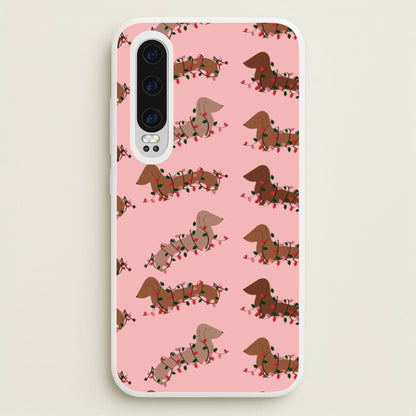Dachshund Christmas Pattern  - Christmas Phone Case for Huawei P30