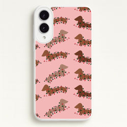 Dachshund Christmas Pattern  - Christmas Phone Case for Galaxy S25 Edge