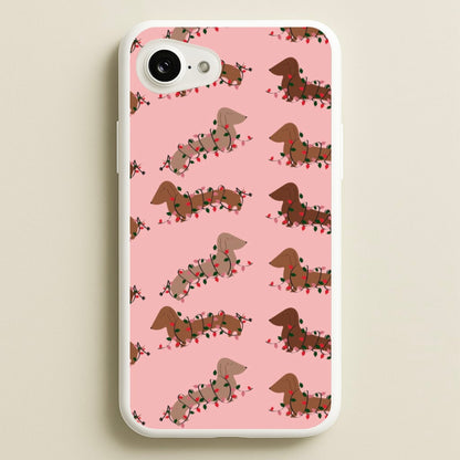 Dachshund Christmas Pattern  - Christmas Phone Case for iPhone 16e