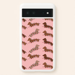 Dachshund Christmas Pattern  - Christmas Phone Case for Google Pixel 6