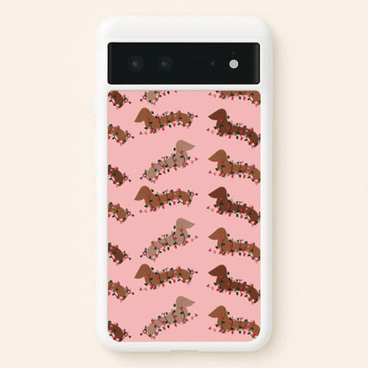 Dachshund Christmas Pattern  - Christmas Phone Case for Google Pixel 6