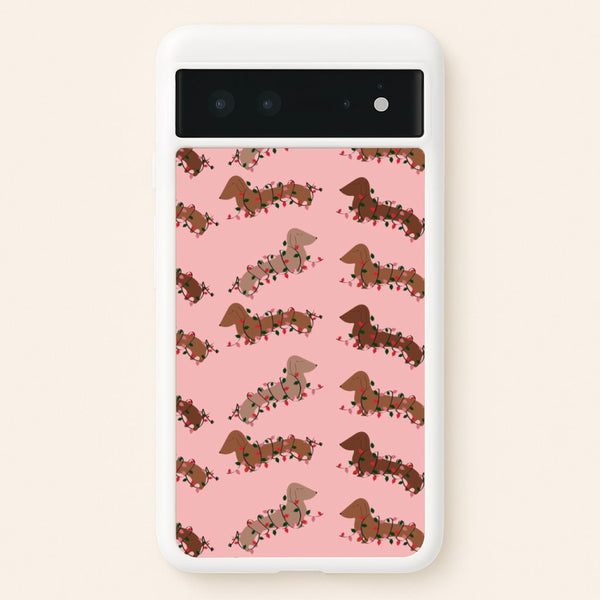 Dachshund Christmas Pattern  - Christmas Phone Case for Google Pixel 6