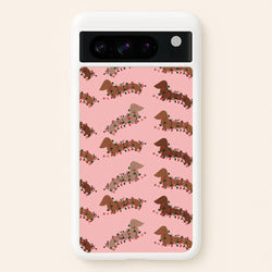 Dachshund Christmas Pattern  - Christmas Phone Case for Google Pixel 8 Pro