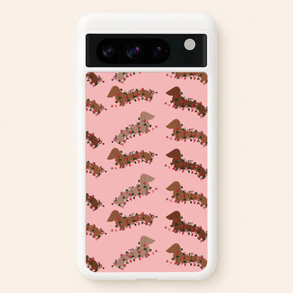 Dachshund Christmas Pattern  - Christmas Phone Case for Google Pixel 8 Pro