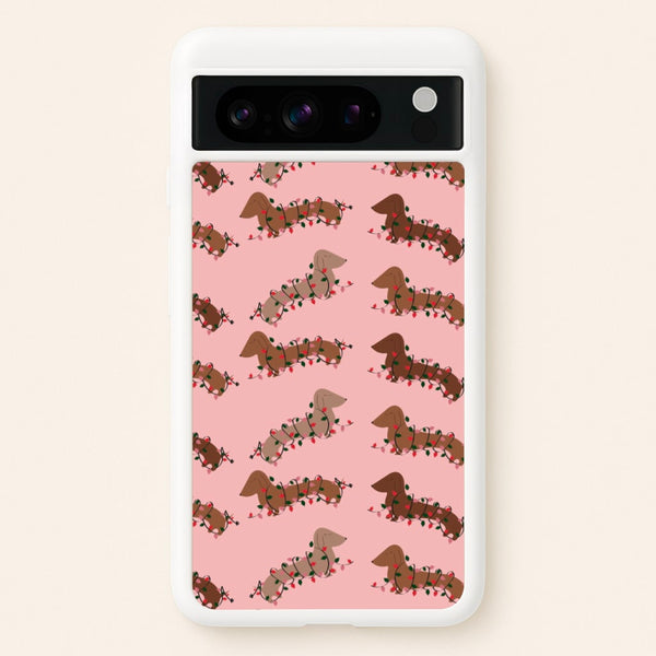 Dachshund Christmas Pattern  - Christmas Phone Case for Google Pixel 8 Pro