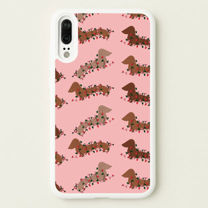 Dachshund Christmas Pattern  - Christmas Phone Case for Huawei P20