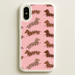 Dachshund Christmas Pattern  - Christmas Phone Case for iPhone X / XS