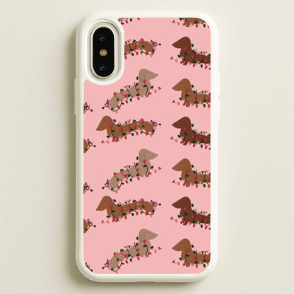 Dachshund Christmas Pattern  - Christmas Phone Case for iPhone X / XS