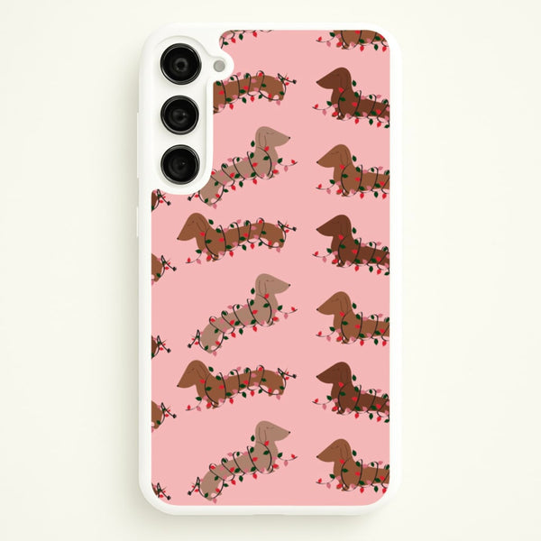 Dachshund Christmas Pattern  - Christmas Phone Case for Galaxy S23 Plus