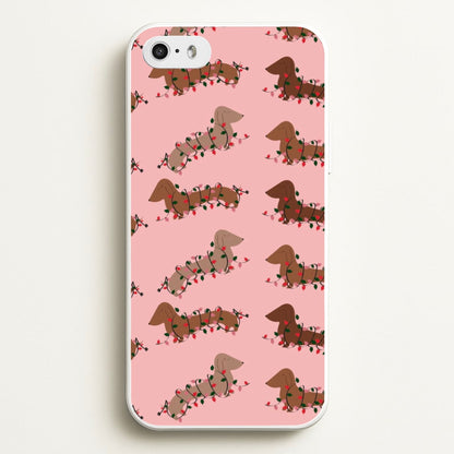 Dachshund Christmas Pattern  - Christmas Phone Case for iPhone 5 / 5s / SE 2016