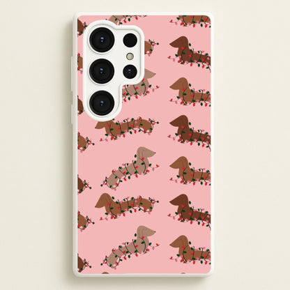 Dachshund Christmas Pattern  - Christmas Phone Case for Galaxy S25 Ultra