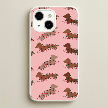 Dachshund Christmas Pattern  - Christmas Phone Case for iPhone 14 Plus