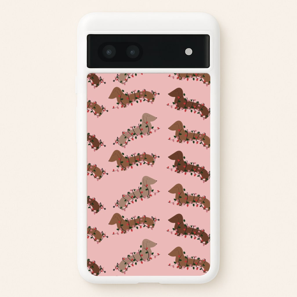 Dachshund Christmas Pattern  - Christmas Phone Case for Google Pixel 6a