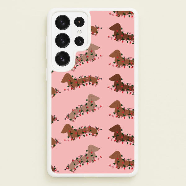 Dachshund Christmas Pattern  - Christmas Phone Case for Galaxy S22 Ultra