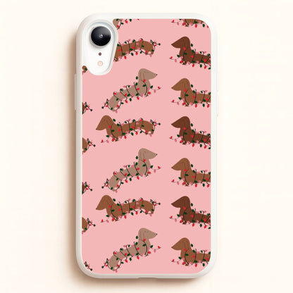Dachshund Christmas Pattern  - Christmas Phone Case for iPhone XR
