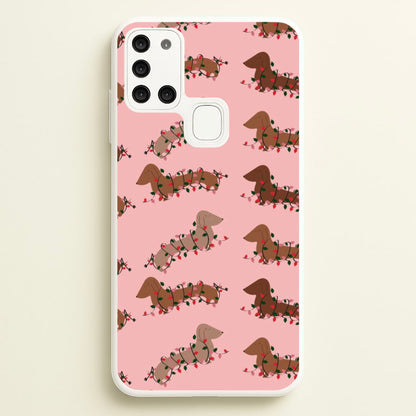 Dachshund Christmas Pattern  - Christmas Phone Case for Galaxy A21s