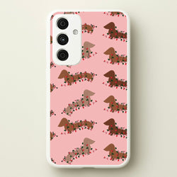 Dachshund Christmas Pattern  - Christmas Phone Case for Galaxy A35