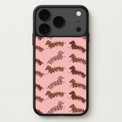 Dachshund Christmas Pattern Phone Case for iPhone 17 Pro