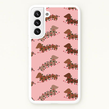 Dachshund Christmas Pattern  - Christmas Phone Case for Galaxy S21FE