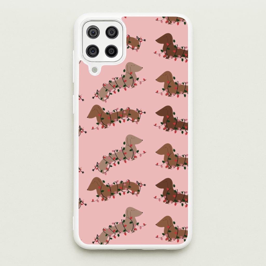 Dachshund Christmas Pattern  - Christmas Phone Case for Galaxy A12