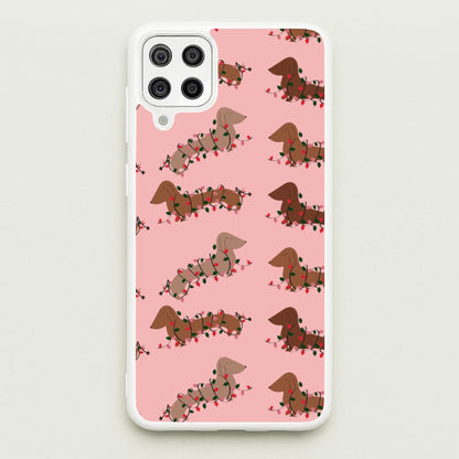 Dachshund Christmas Pattern  - Christmas Phone Case for Galaxy A12