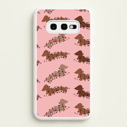 Dachshund Christmas Pattern  - Christmas Phone Case for Galaxy S10e