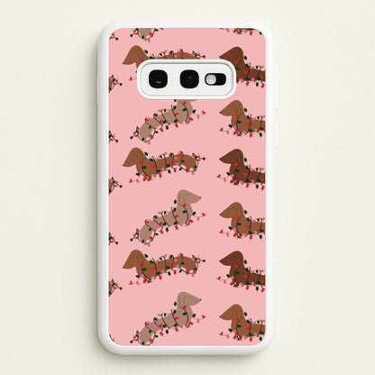 Dachshund Christmas Pattern  - Christmas Phone Case for Galaxy S10e