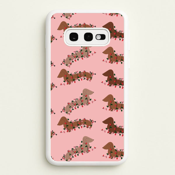 Dachshund Christmas Pattern  - Christmas Phone Case for Galaxy S10e