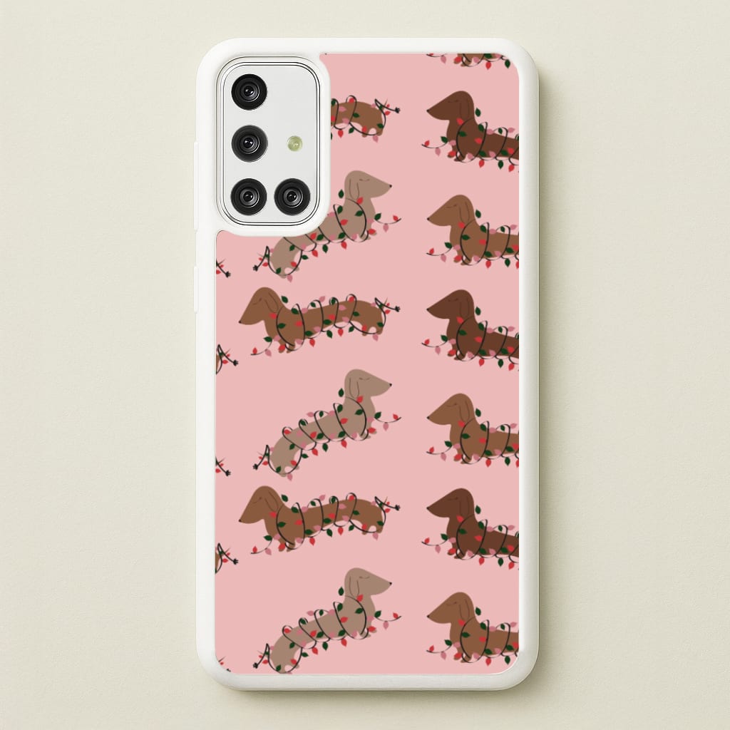 Dachshund Christmas Pattern  - Christmas Phone Case for Galaxy A71