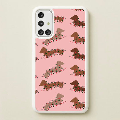 Dachshund Christmas Pattern  - Christmas Phone Case for Galaxy A71
