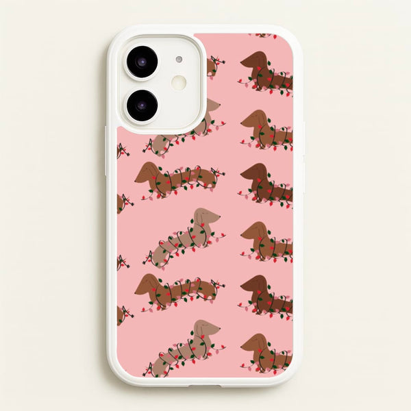 Dachshund Christmas Pattern  - Christmas Phone Case for iPhone 12 Mini