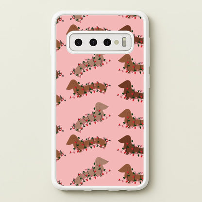 Dachshund Christmas Pattern  - Christmas Phone Case for Galaxy S10