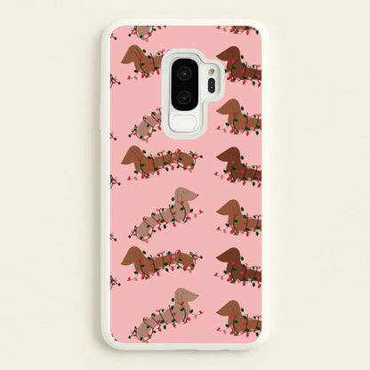Dachshund Christmas Pattern  - Christmas Phone Case for Galaxy S9 Plus