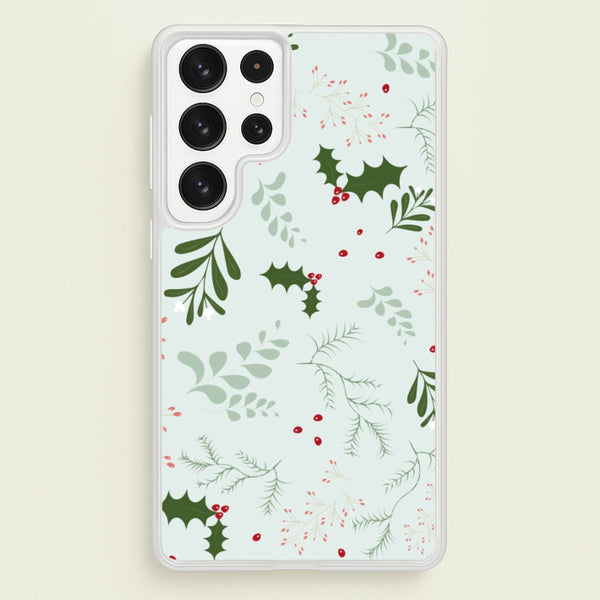 Christmas Floral Pattern  - Christmas Phone Case for Galaxy S22 Ultra