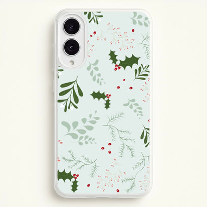 Christmas Floral Pattern  - Christmas Phone Case for Galaxy S25 Edge
