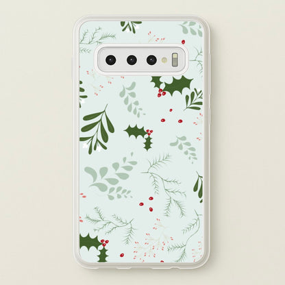 Christmas Floral Pattern  - Christmas Phone Case for Galaxy S10 Plus