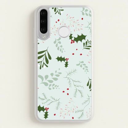 Christmas Floral Pattern  - Christmas Phone Case for Huawei P30 Lite