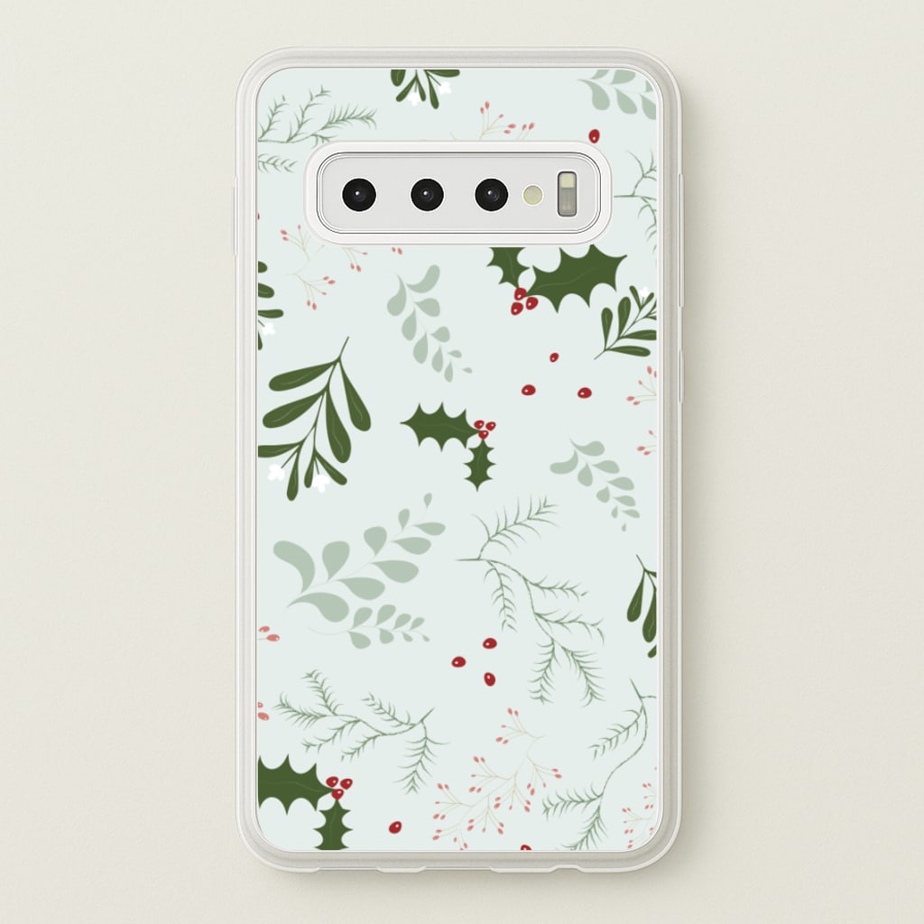 Christmas Floral Pattern  - Christmas Phone Case for Galaxy S10