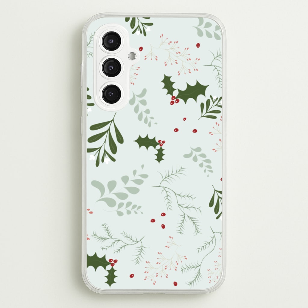 Christmas Floral Pattern  - Christmas Phone Case for Galaxy S23FE
