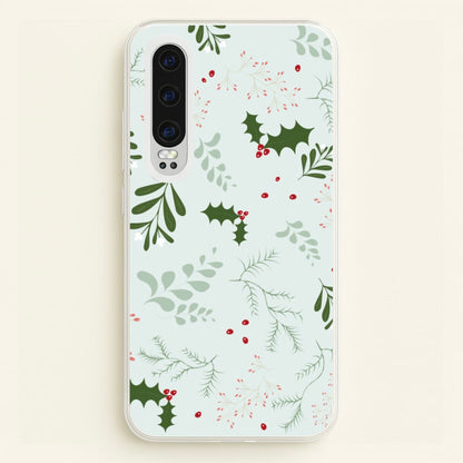 Christmas Floral Pattern  - Christmas Phone Case for Huawei P30