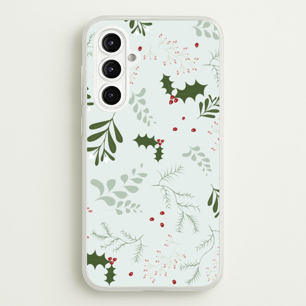 Christmas Floral Pattern  - Christmas Phone Case for Galaxy A16